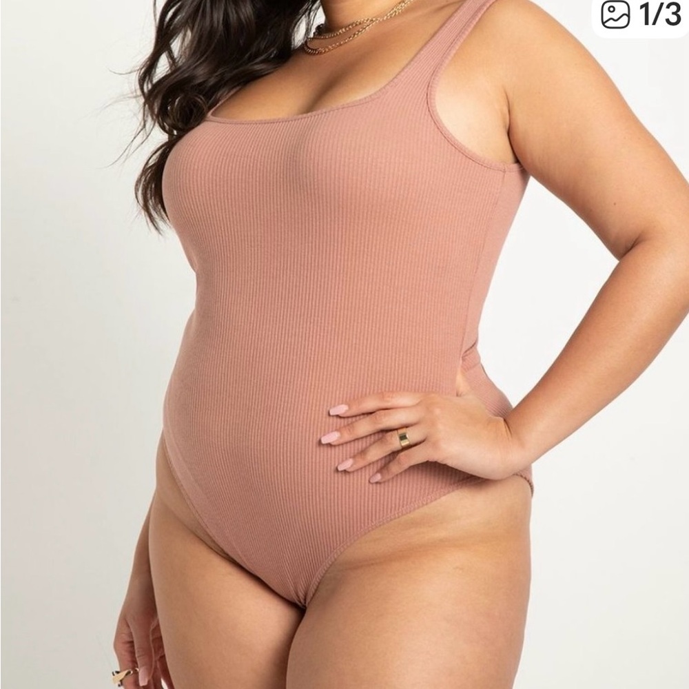 Eloquii Seamless Ribbed next level Bodysuit.